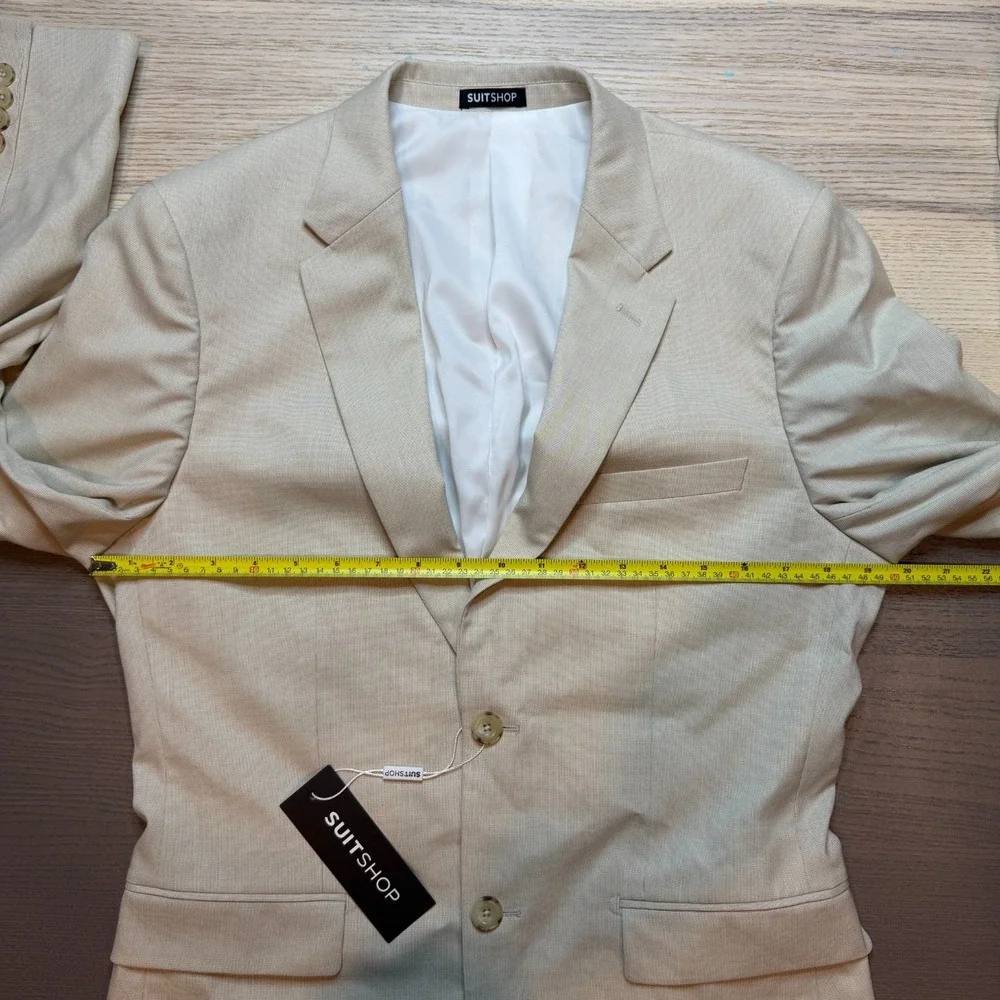 SuitShop Suit Mens 38R‎ Slim Fit Jacket Stretch Tan NWT